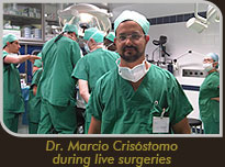 Photo Dr Marcio Crisostomo during live surgeries