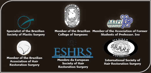 Especialista da Sociedade Brasileira de Cirurjgia Plástica, Membro da Associação dos Ex-Alunos do Prof. Ivo Pitanguy, Membro da Associação Brasileira de Restauração Capilar, International Society of Hair Restoration Surgery Especialista da Sociedade Brasileira de Cirurjgia Plástica, Membro da Associação dos Ex-Alunos do Prof. Ivo Pitanguy, Membro da Associação Brasileira de Restauração Capilar, International Society of Hair Restoration Surgery